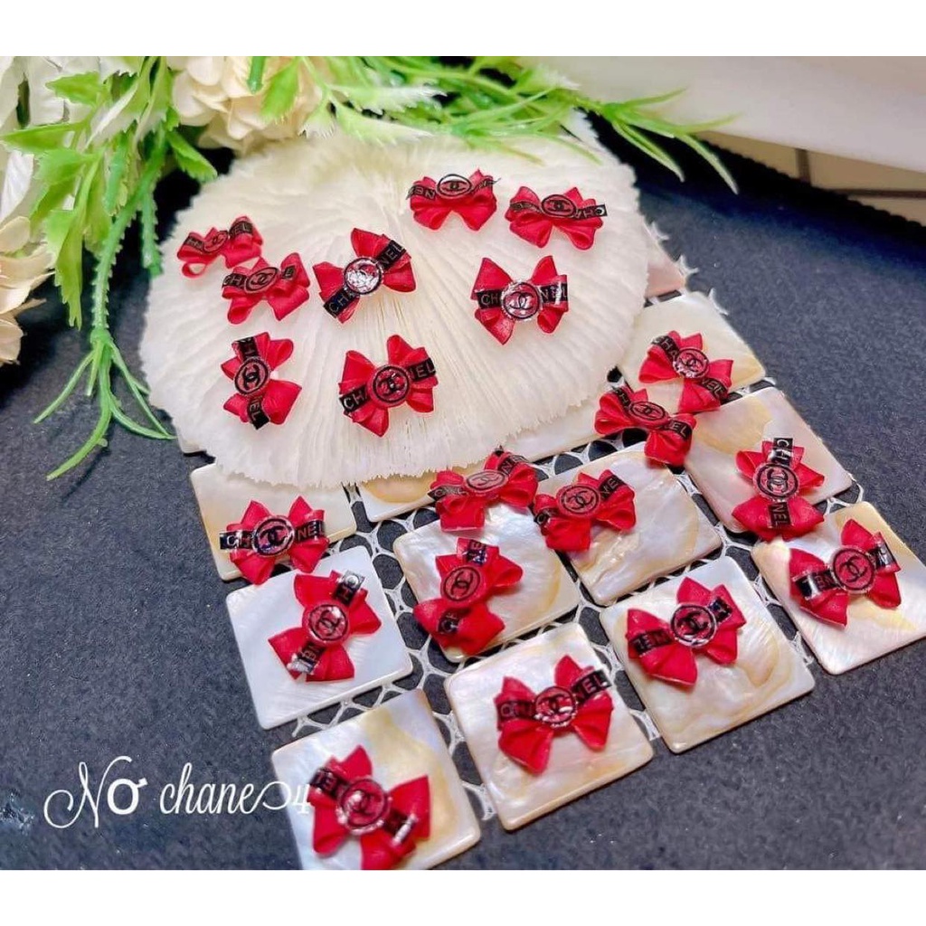 Nơ thương hiệu - Nơ bột neo gắn móng tay - bột mỹ nơ to