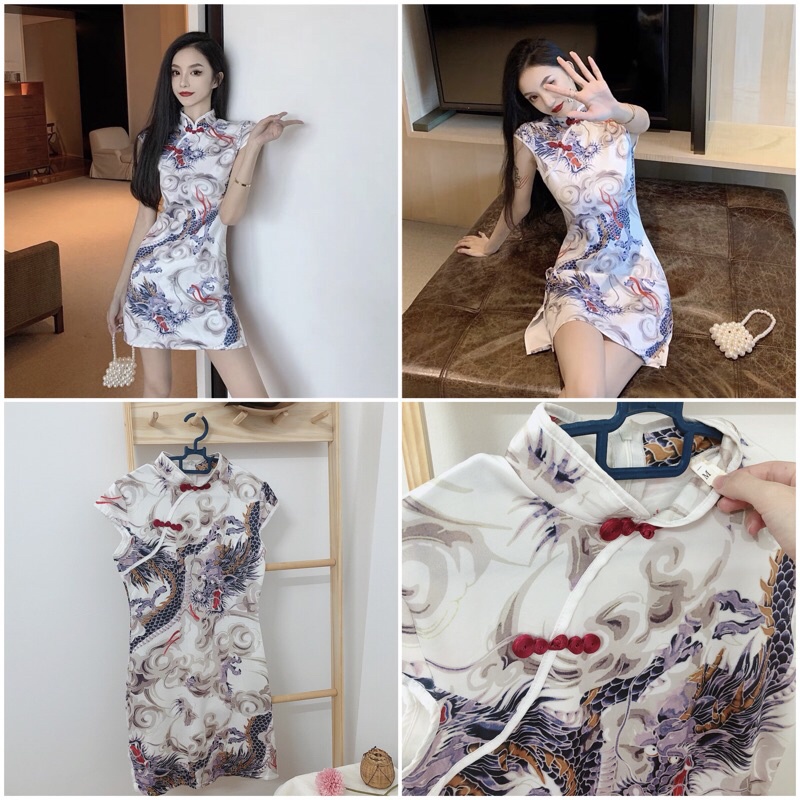 Sườn xám kỳ bào Trung Hoa 2hand có BIG SIZE