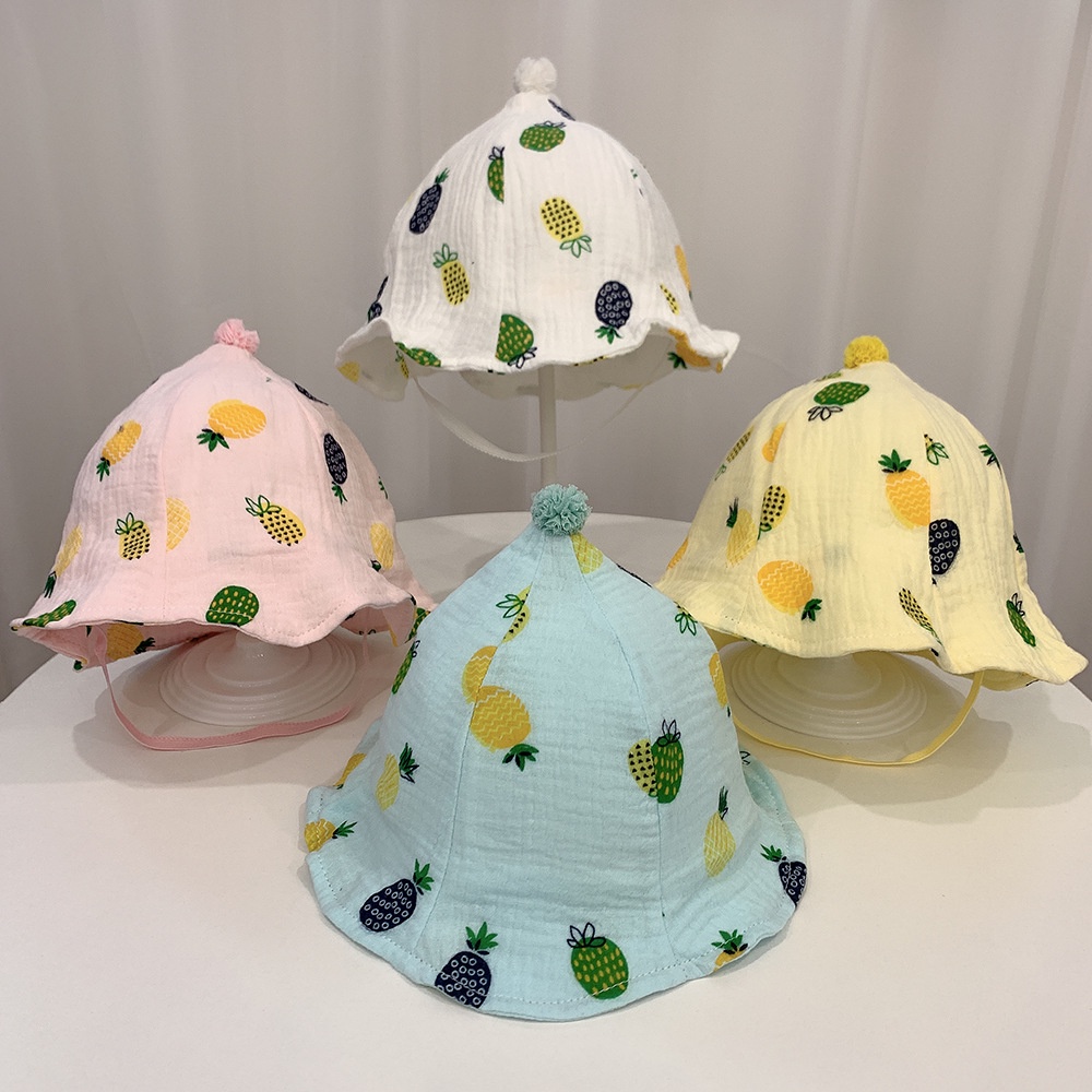 Nón Bucket Cotton Nguyên Chất In Hình Quả Dứa Phong Cách Mới 2021 Thoải Mái Thời Trang Xuân Hè Cho Bé Trai Và Gái