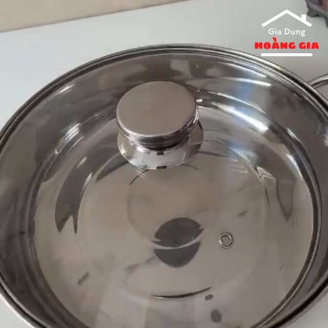 Nồi Lẩu Inox 1 Đáy Nắp Kính Đủ Size Từ 20cm Đến 30cm - Gia Dụng Hoàng Gia