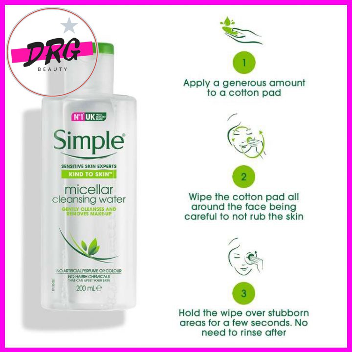 Nước tẩy trang Simple Micellar Cleansing Water - Nước Tẩy Trang 200ml