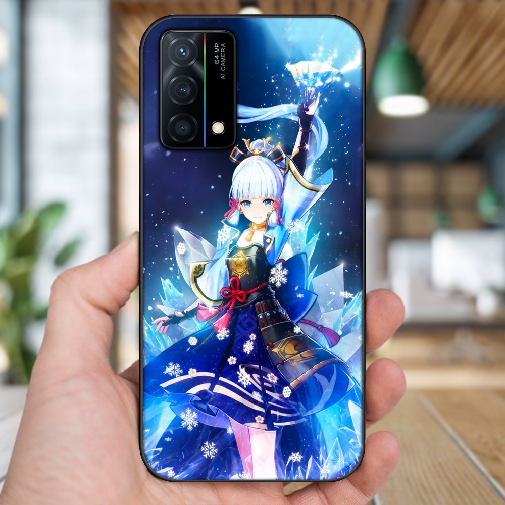 Ốp lưng Oppo K9 viền đen in hình Ayaka Genshin Impact