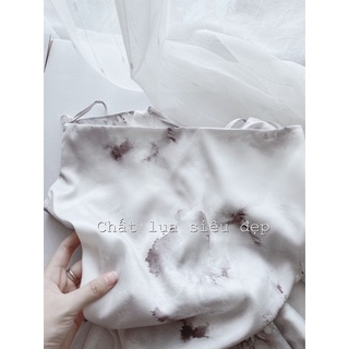 Váy lụa cổ đổ dây sau