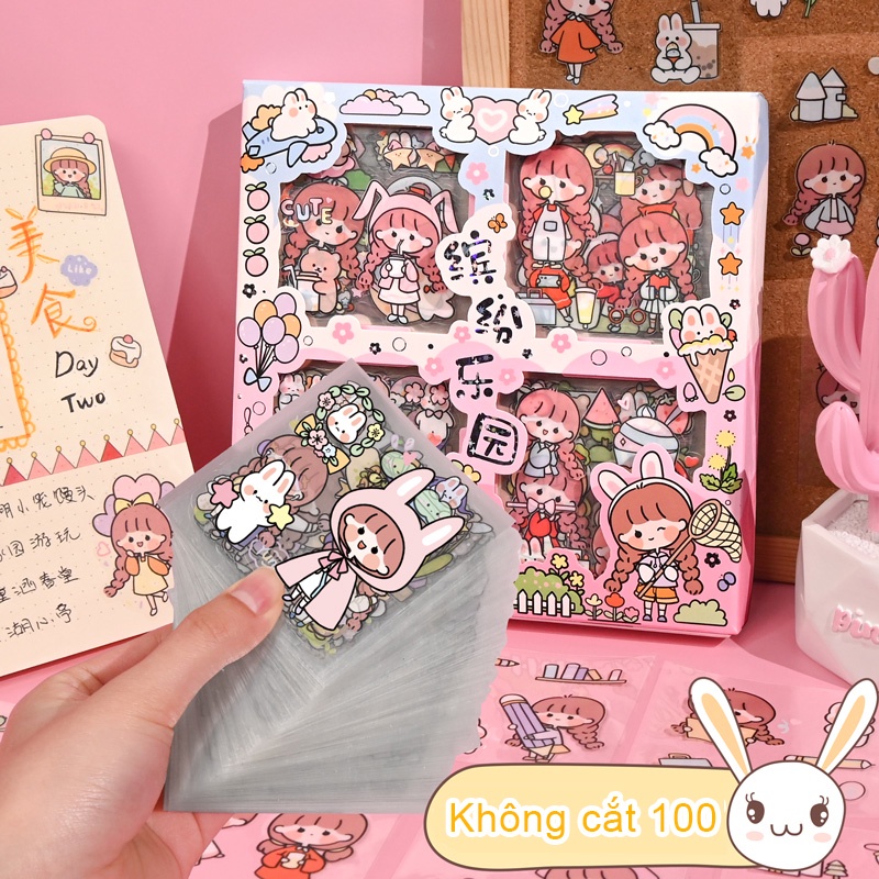 Sticker cute hoạt hình hình dán sticker cute 40 miếng hình trang trí sổ ...