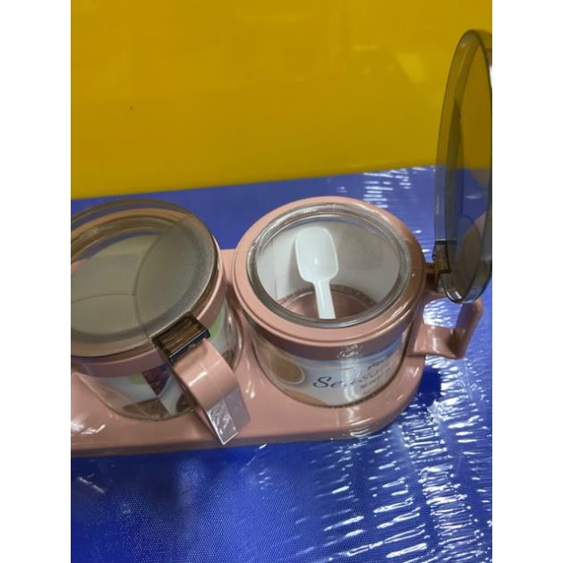 BỘ 3 LỌ GIA VỊ THUỶ TINH CAO CẤP có khay nhựa
