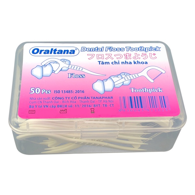 Tăm chỉ nha khoa Oraltana từ Nhật Bản - Hộp 50 chiếc - Vệ sinh răng miệng - An toàn cho cả gia đình!