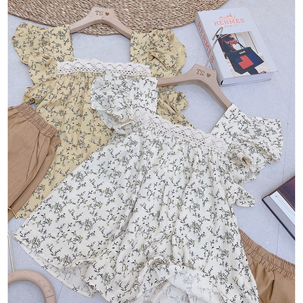 Set bộ nữ babydoll cổ vuông hoa nhí vintage cực sang BN162 | BigBuy360 - bigbuy360.vn
