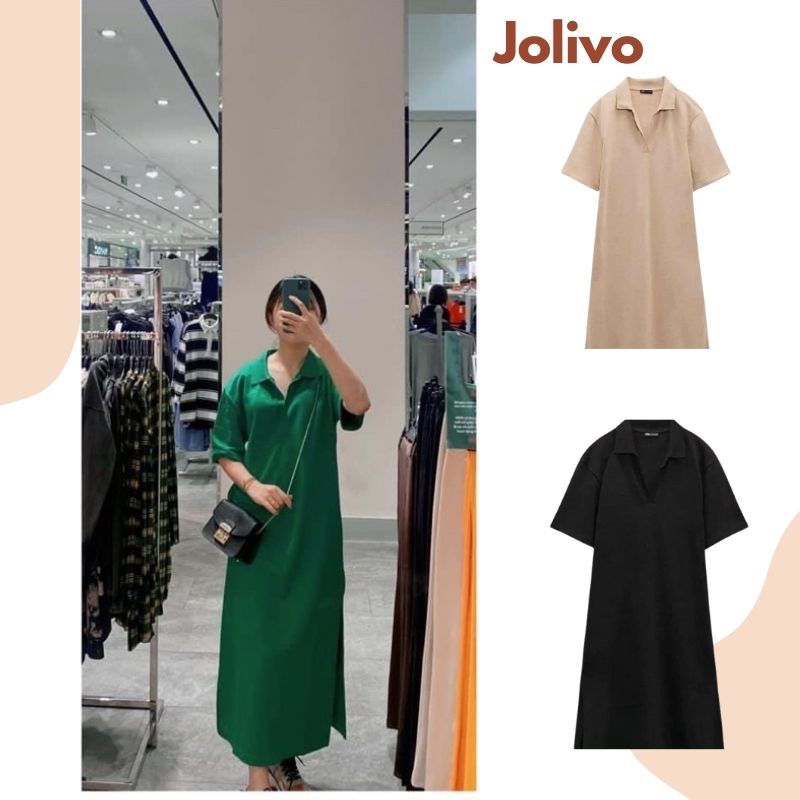 Váy polo suông nữ đầm dáng basic chất thun mềm mại co dãn JOLIVO M2.226.BE.L | WebRaoVat - webraovat.net.vn