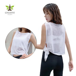 Áo Thun Sát Nách Dáng Rộng Vải Mỏng Nhanh Khô Thích Hợp Tập Yoga/Chạy Bộ Cho Nữ