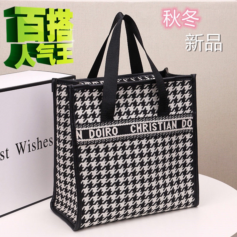 Túi Tote Vải Canvas Dáng Vuông Sức Chứa Lớn Thời Trang Cho Nữ