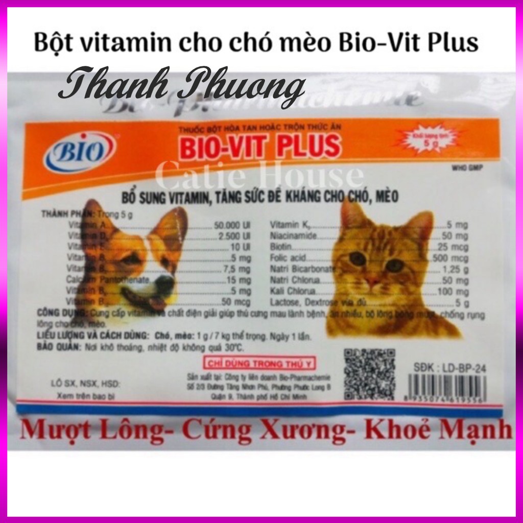 (  ) [Giao ngay Nowship/Grab] Bio-Vit - Biovit - Biovit plus  Bio Vitamin - Bột bổ sung vitamin cho chó mèo Bio Vit Plus