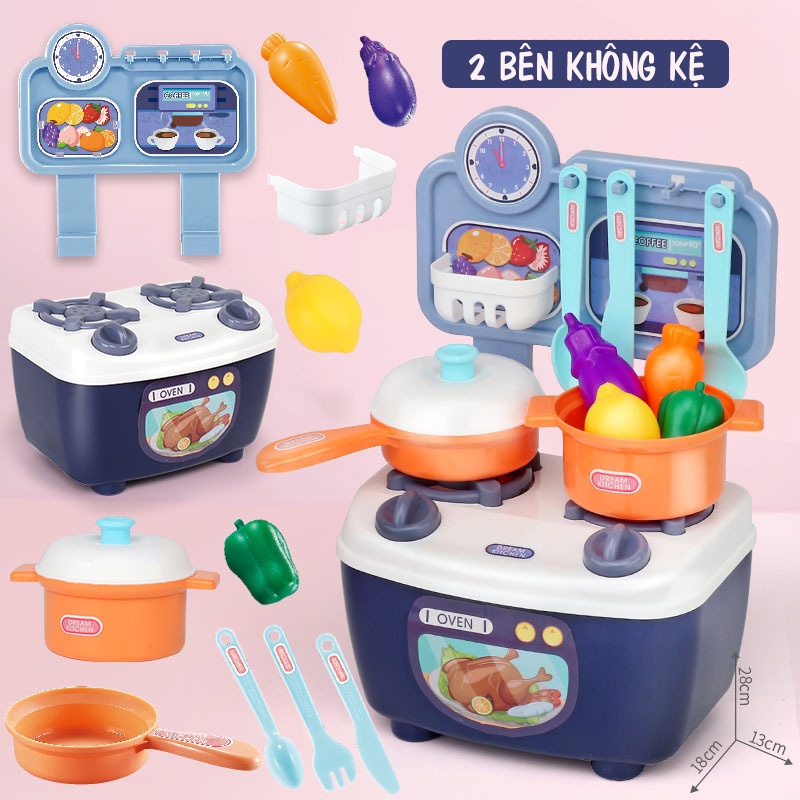 Bộ Đồ Chơi Nấu Ăn Mini Cho Bé Nhiều Chi Tiết, Nhựa ABS An Toàn