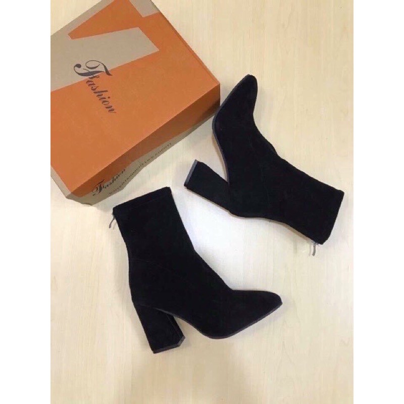 Boot nữ cao cổ da lộn đế 7cm ôm chân tôn dáng mix đồ siêu dễ | BigBuy360 - bigbuy360.vn