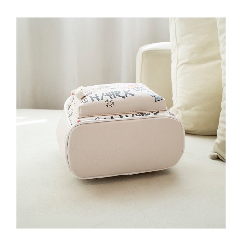 Balo nữ mini đi học đi chơi da pu in hình gấu dễ thương phong cách thời trang hàn quốc