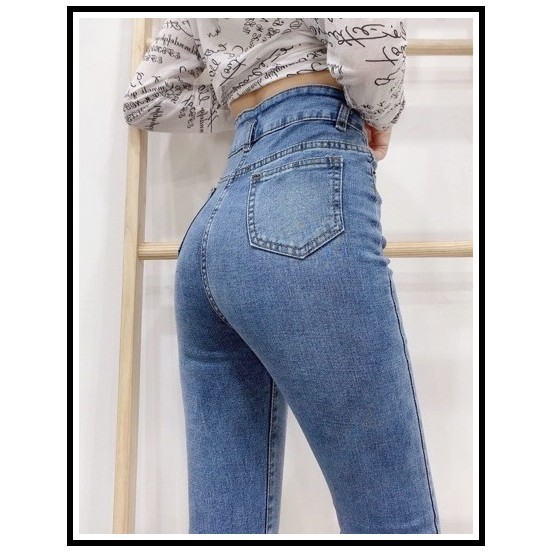 Quần Jean Nữ Lưng Cao 3 CÚC Trước siêu xinh hot top chất jean giãn tốt 01/9s3-81