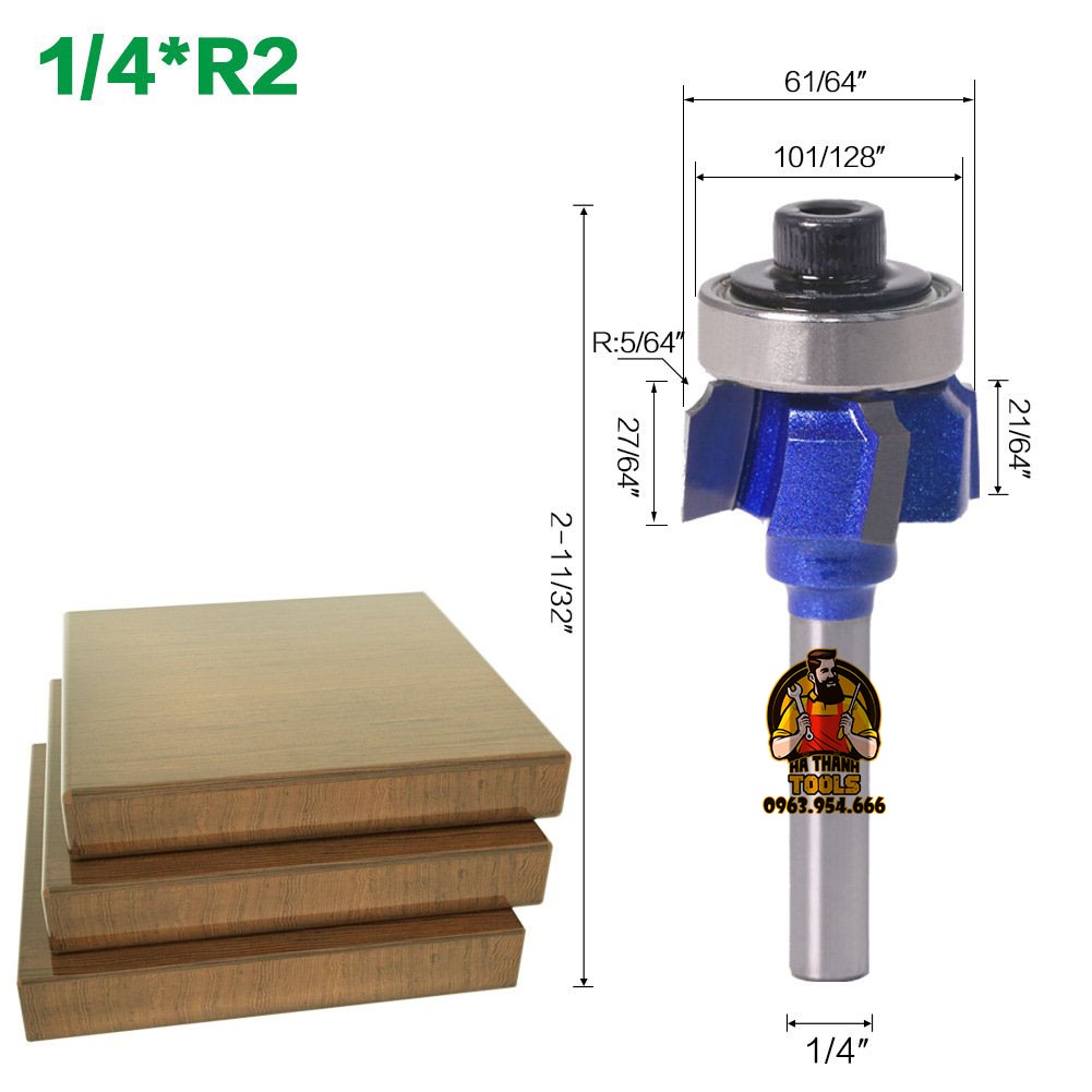 Mũi Gọt Cạnh Chỉ 4 Cánh - Cốt 6.35mm