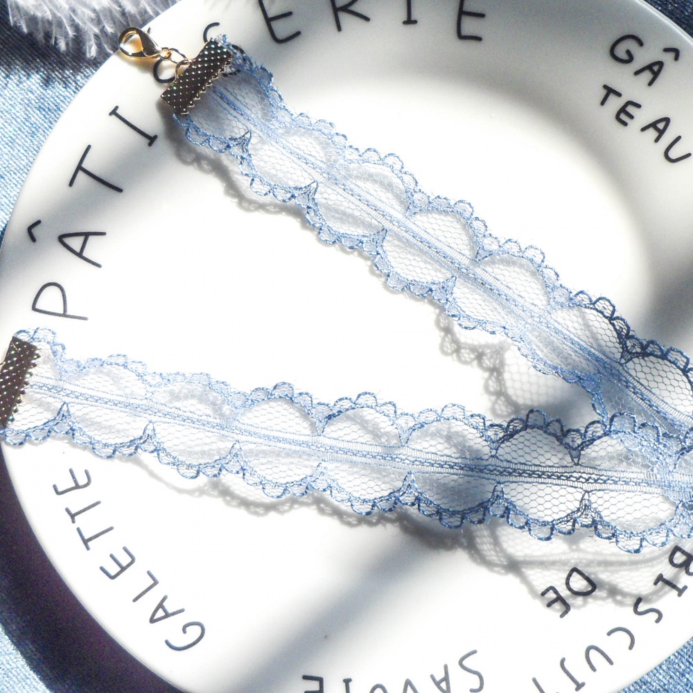 Vòng Cổ choker Dây Nhung Phối Ren Phong Cách Nhật Hàn