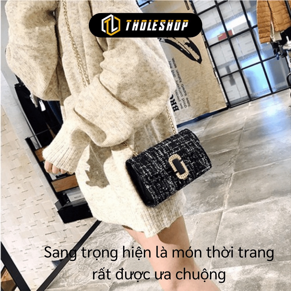 Túi đen vai nữ   GIÁ VỐN]   Túi xách nữ mini khóa cắt ngang sang trọng 9152