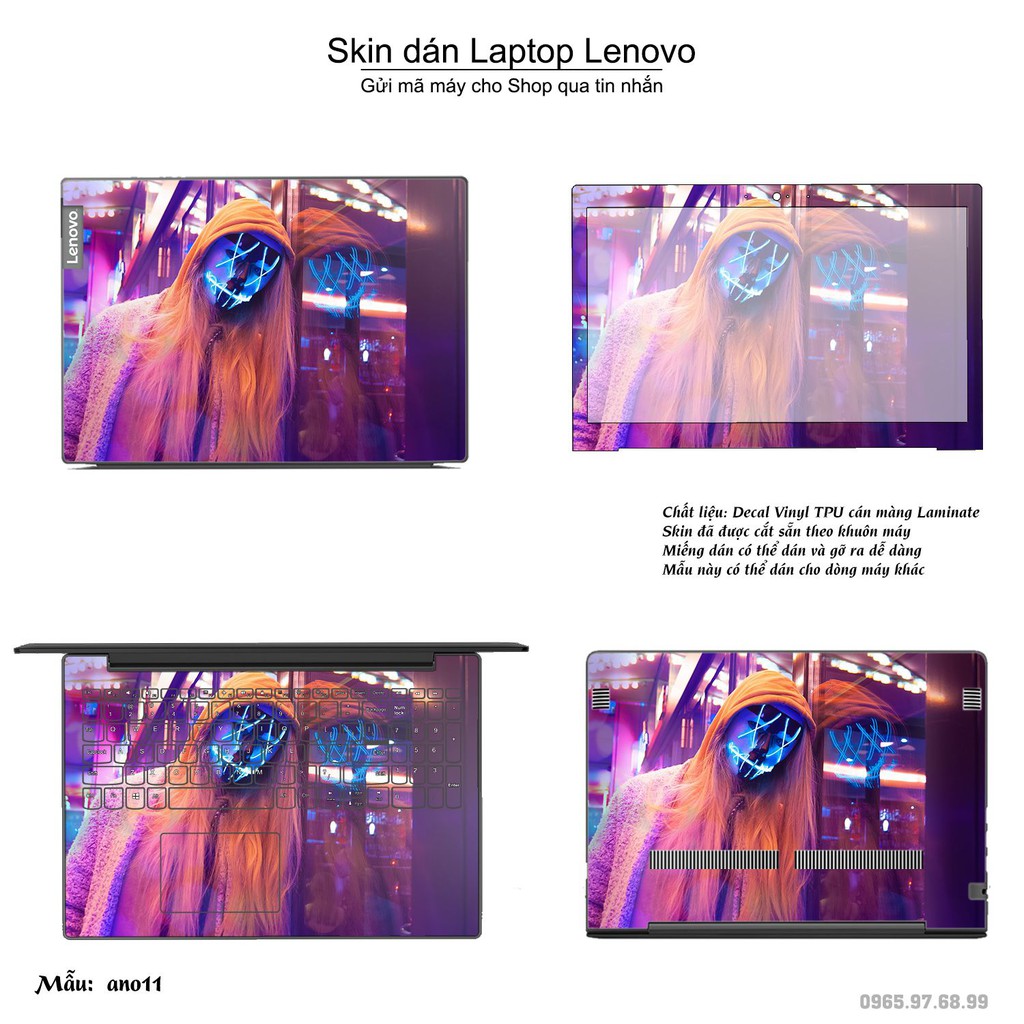 Skin dán Laptop Lenovo in hình Anonymous _nhiều mẫu 2 (inbox mã máy cho Shop)