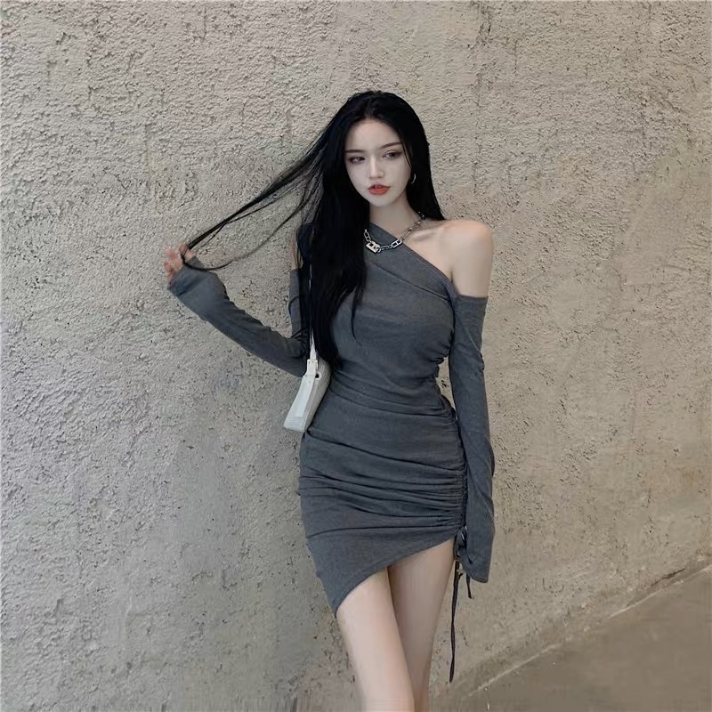 ĐẦM ODY TAY DÀI RÚT DÂY TRỄ VAI RD9