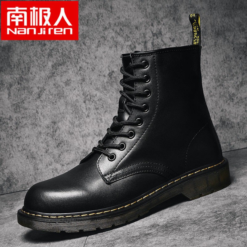 Nam Cực mùa thu và đông Martin boots cao cổ dụng cụ cấp giày da quân đội cỡ lớn cộng với bông nhung