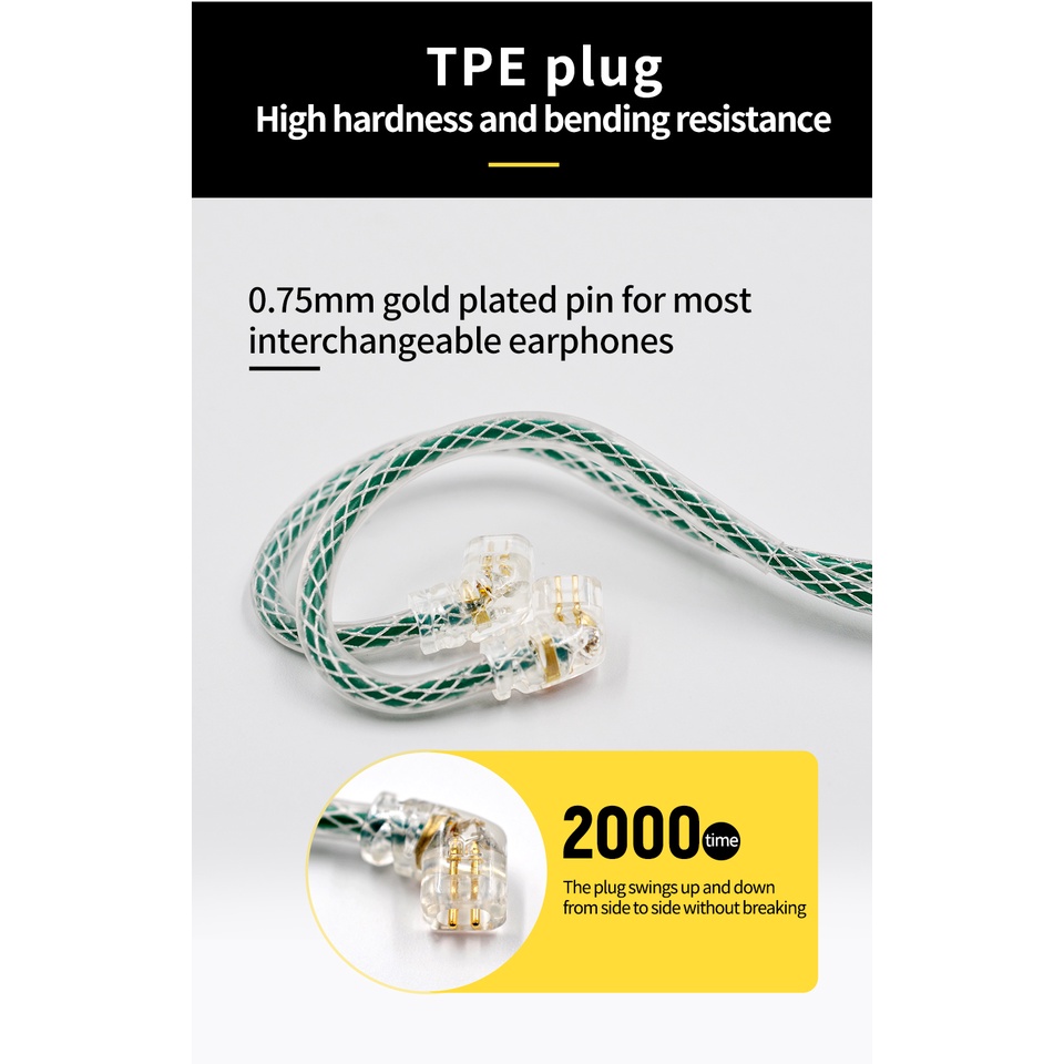 Cáp tai nghe KZ 8 lõi mạ bạc cho ZSN PRO ZSX DQ6 ZAS AS16 ZEX PRO ZS10 PRO MT1