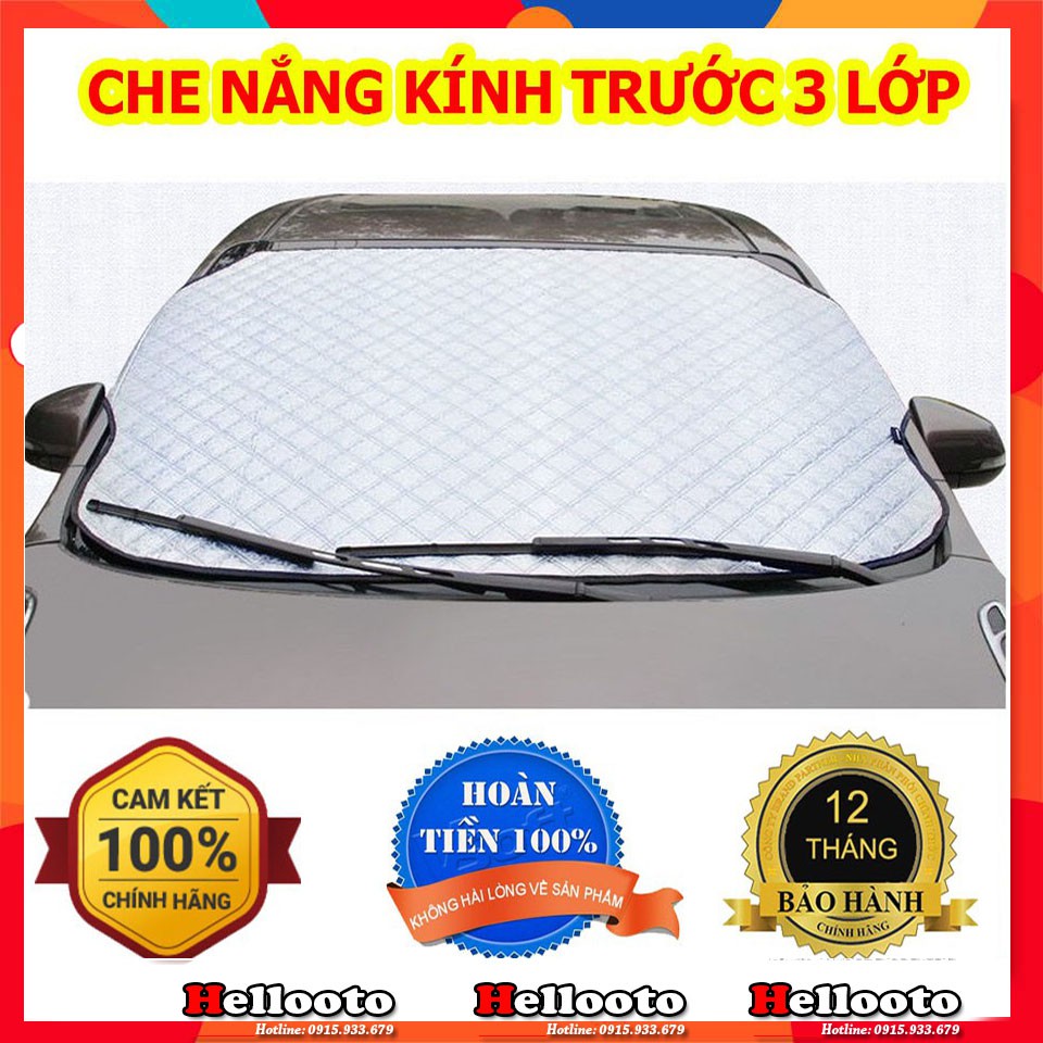 Bạt Phủ Xe Ô tô, Bạt che nắng kính lái xe ô tô hàng dày phản quang 3 lớp - bạt kính lái