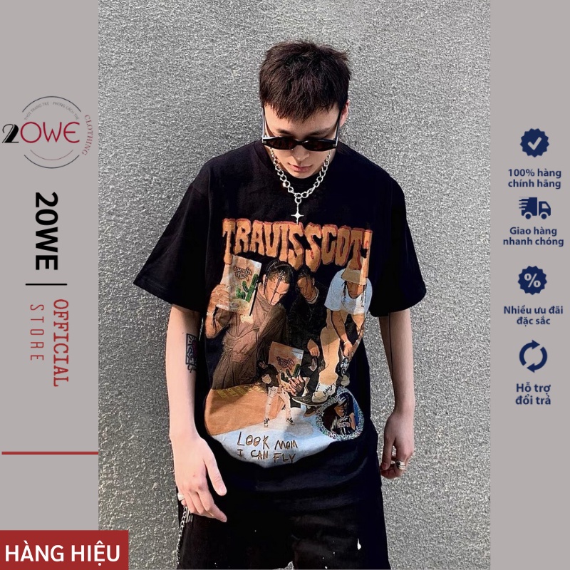 [20WE TREND ÁO HÈ THU  2022] Áo Thun Travisscott Nam Nữ Form Rộng Unisex Áo Phông Chất Cotton Cao Cấp Top Xu Hướng