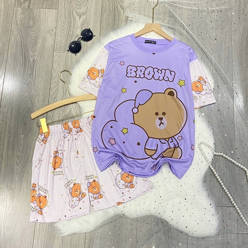 Bộ đồ ngủ mặc nhà form rộng thoải mái chất thun lạnh thoáng mát