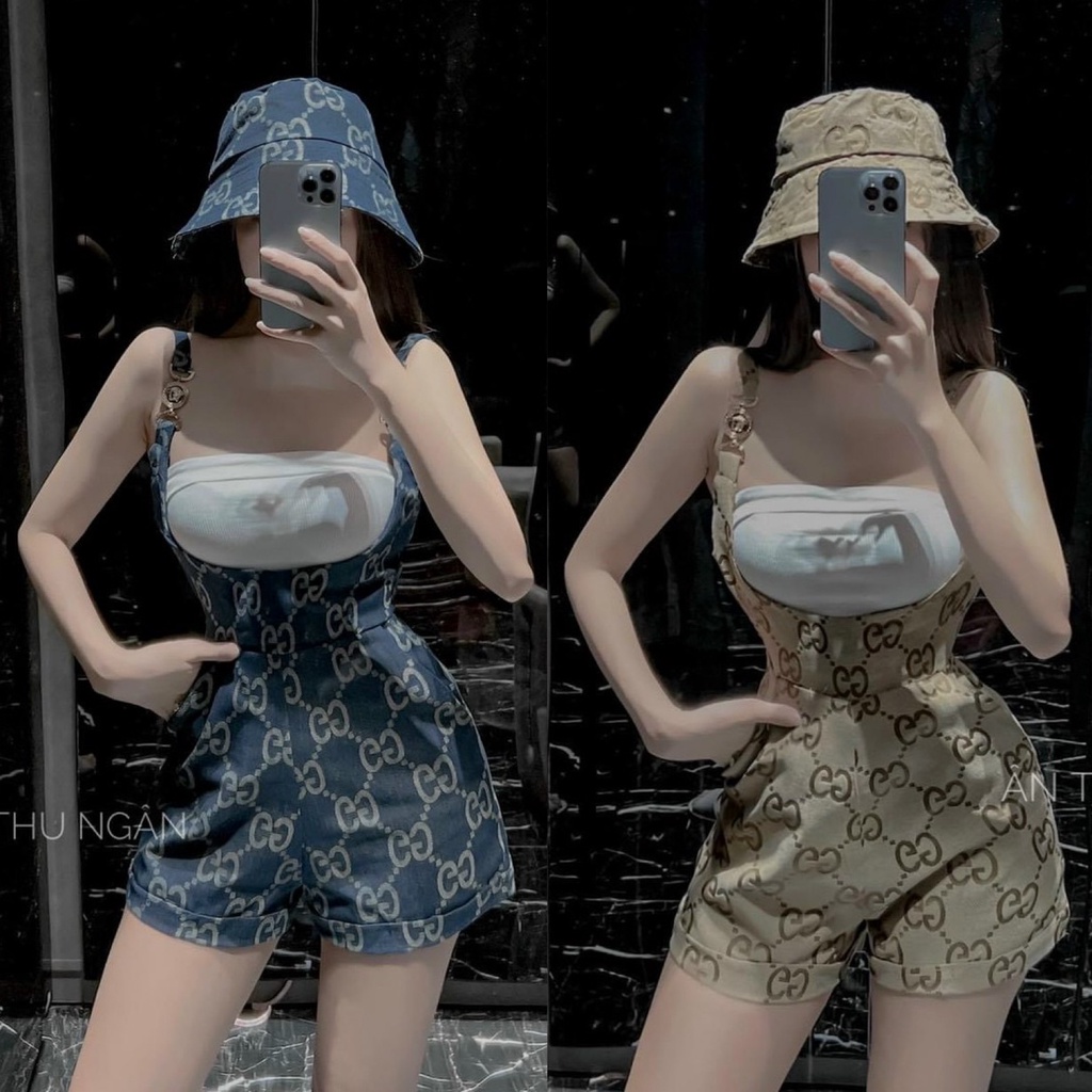 Set bộ đồ nữ yếm quần xinh xắn mix áo bra( không kèm nón) cá tính, siêu xinh dành cho các nàng mang đi chơi
