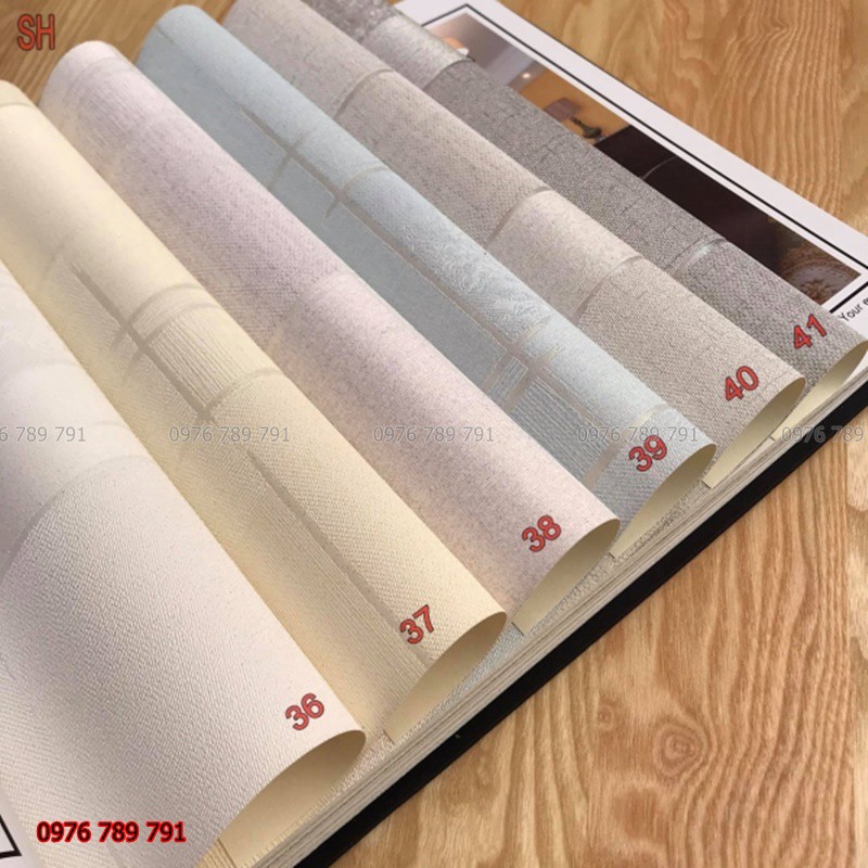 Giấy Dán Tường Phòng Ngủ Trơn Đường Vải Xước, Lụa Kim Tuyến Không Keo, Khổ 10m x 53 cm, Màu Trắng, Vàng,Xanh, Ghi, Xám