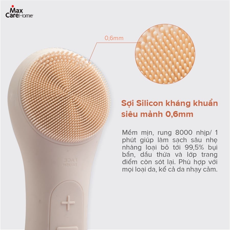 Máy rửa mặt mini cầm tay MAXCARE MAX999 chính hãng massage làm sạch sâu ngừa mụn cho da dầu mụn nhạy cảm khô mat xa