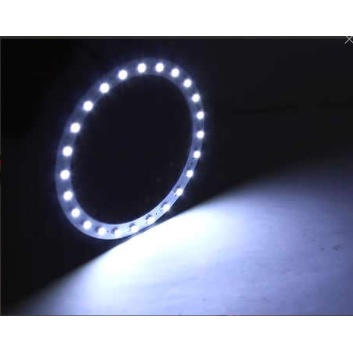 Bộ 2 Đèn LED 12V 24 SMD 80mm Ánh Sáng Trắng Hình Tròn Mắt Thiên Thần