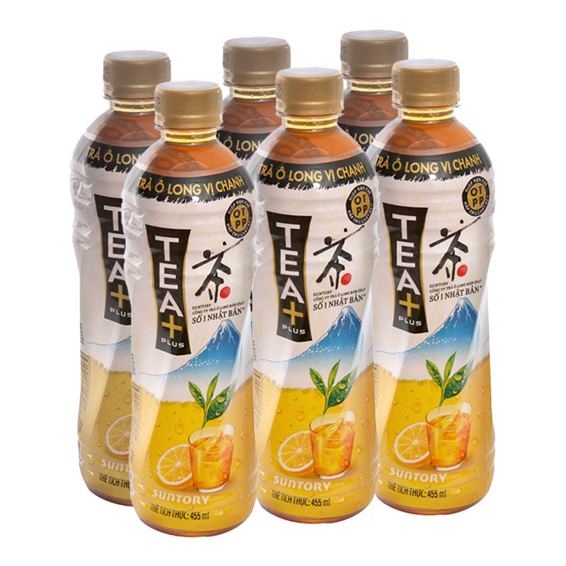 Lốc 6 Chai Trà Ô Long Tea Plus 455ml