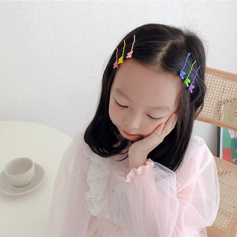 Set 6 Kẹp Tóc Kim Loại Hình Gấu Hoạt Hình Dễ Thương Cho Bé Gái