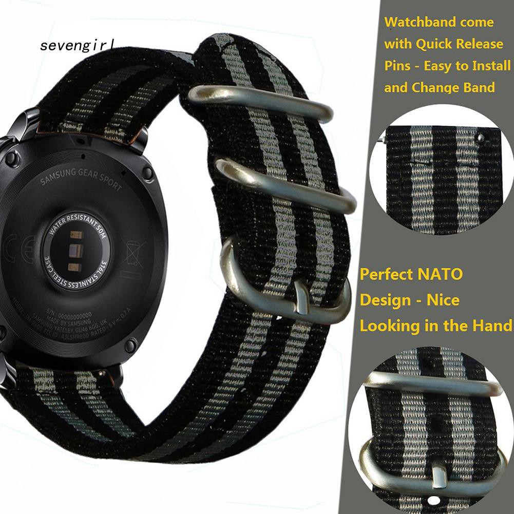 Dây đồng hồ nylon thay thế cho Samsung S2/Gear Sport Huawei Watch 2 Lenovo Watch 9 TIC Watch 2
