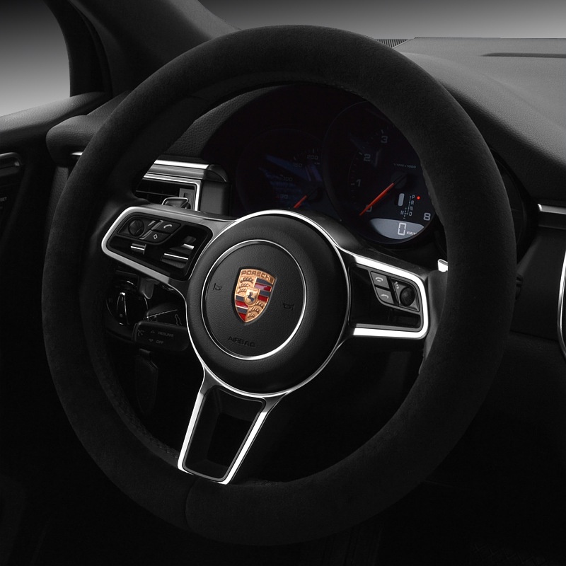 Plus Vỏ Bọc Vô Lăng Xe Hơi Màu Trơn Bằng Lông Nhung Thời Trang Thu Đông