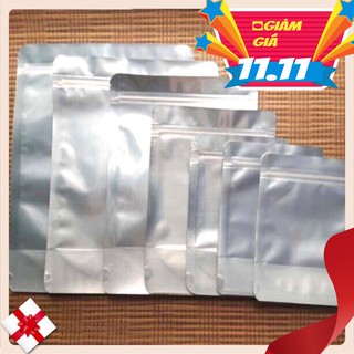 10 túi zip bạc mặt trong mặt bạc