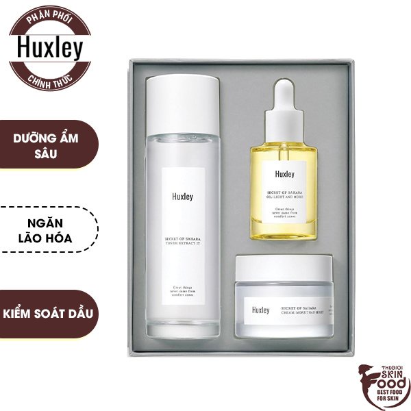 Bộ Sản Phẩm Dưỡng Ẩm Sâu Dành Cho Mọi Loại Da Huxley Extra Moisture Trio Set