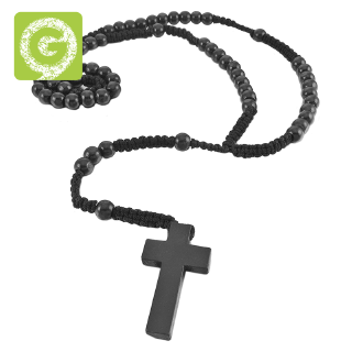 Dây Chuyền Hạt Gỗ Thánh Giá 60.96 cm Phong Cách Retro