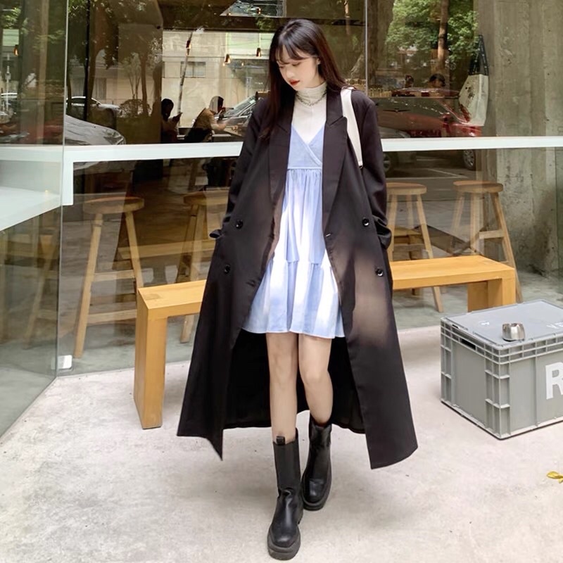 TKLIHN Áo khoác VEST ulzzang dáng dài phong cách FASHION Hàn Quốc 2021
