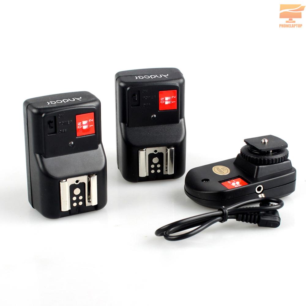 Lapt Andoer PT-04GY 4 Channels Wireless Remote Speedlite Flash Trigger Universal 1 Transmitter & 2 Receivers for Canon Nikon Pentax Olympus
