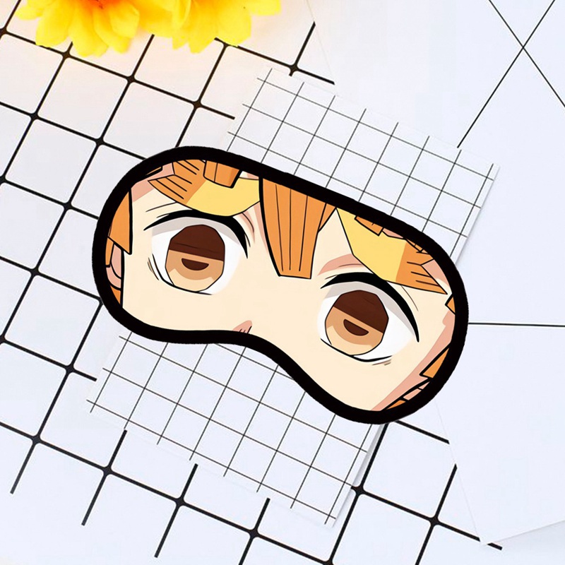 Mặt nạ che mắt bằng nhung lông hoạ tiết anime Demon Slayer đẹp mắt