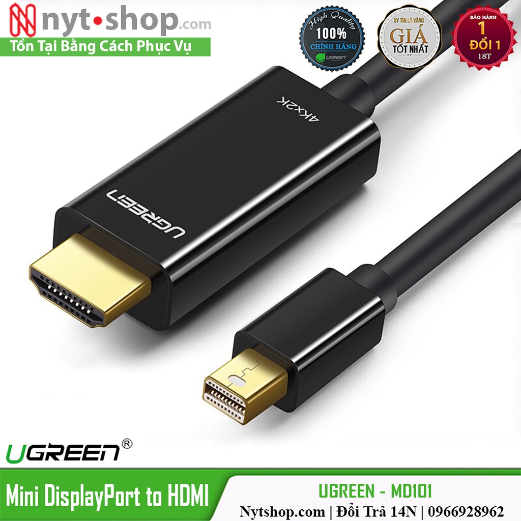 Cáp Mini DisplayPort ra HDMI 4k@30Hz Cao Cấp UGREEN MD101