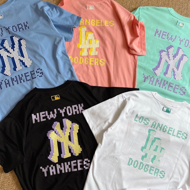 Áo T-shirt MLB Play Back Pixel Logo Overfit Short Sleeve