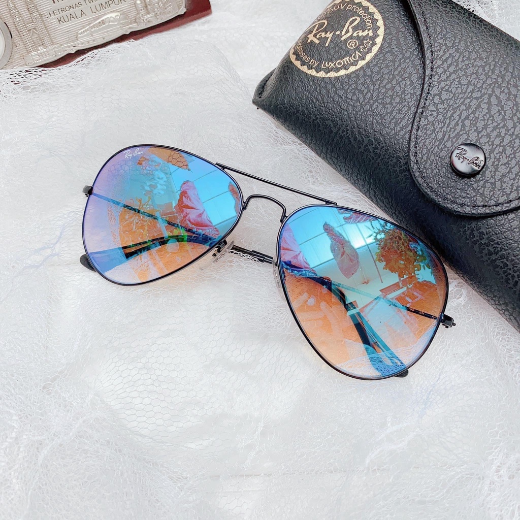 Kính Mát Rayban RB3025 002/40 58 Gọng đen mắt tráng gương xanh biển ( 58-14-135 )