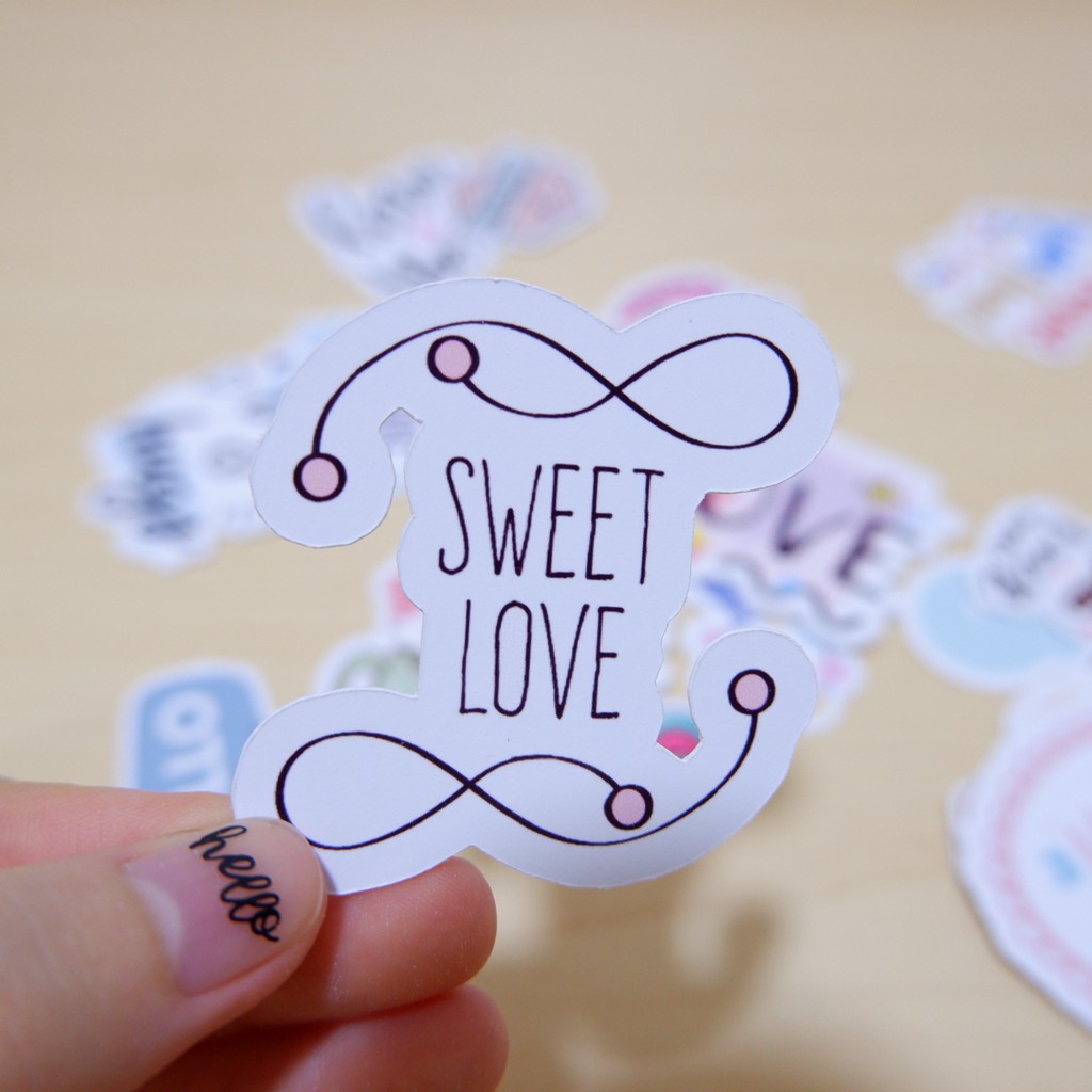 LOVE - Sticker die-cut - Sticker cắt rời - Nguyên liệu làm Scrapbook Handmade