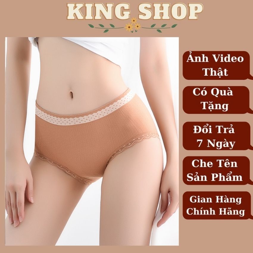 Quần Lót Nữ - Quần lót nữ cotton vải mềm viền ren ôm bụng kháng khuẩn thông hơi co giãn tốt Q13