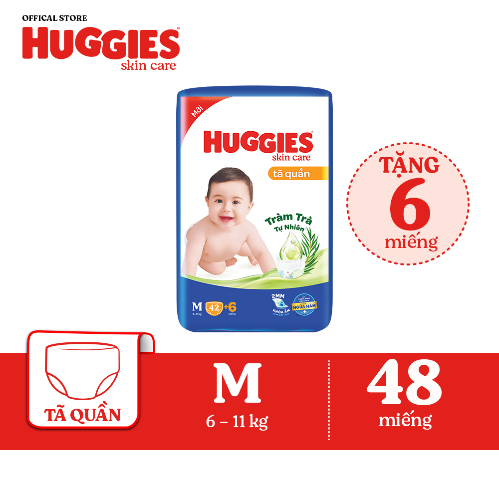 Tã quần Huggies Skincare Jumbo M42/L38/XL32/XXL28+6