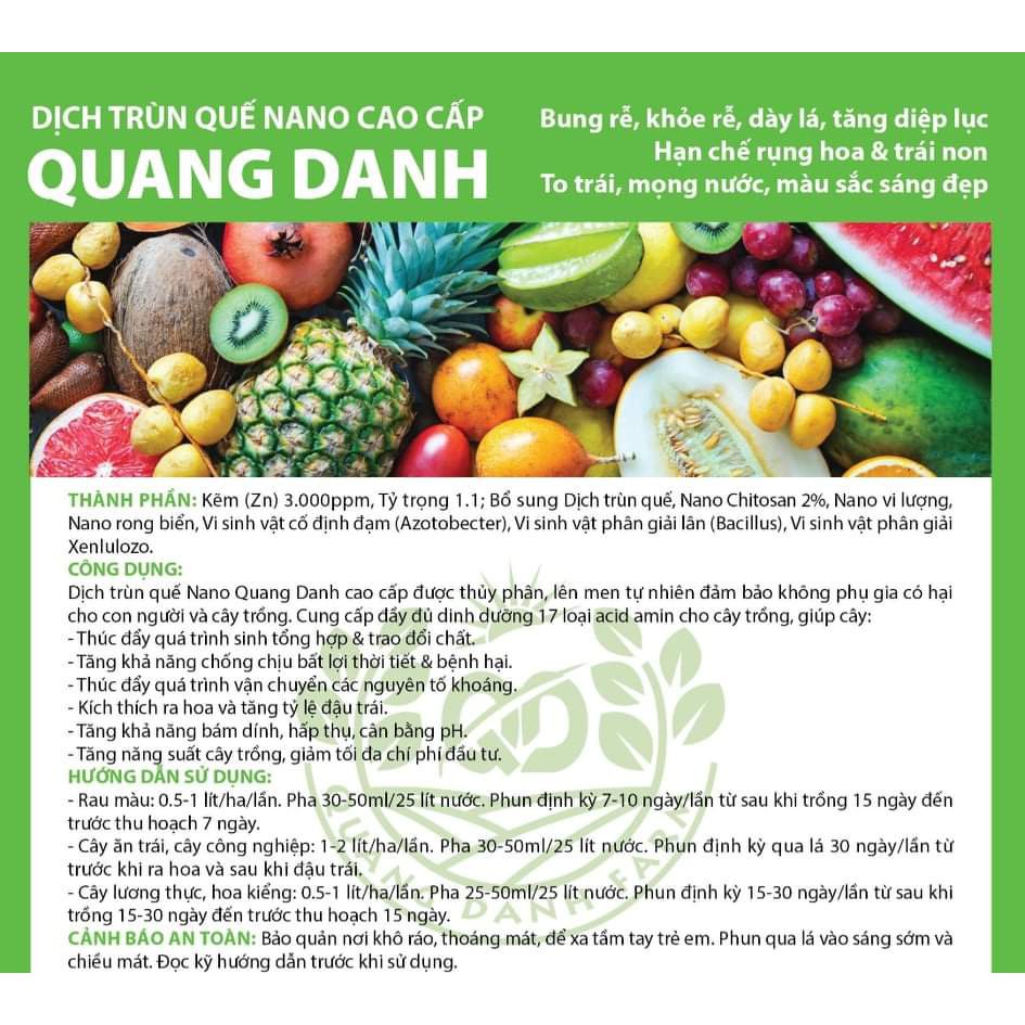 DỊCH TRÙN QUẾ QUANG DANH 0,5L